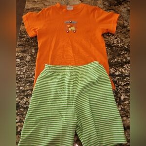 Orange and Green Striped Kids Set